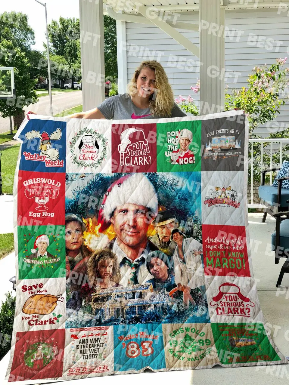 National Lampoon’S Christmas Vacation Poster Quilt Blanket 01 and Home Decor