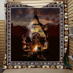 Native American Art Quilt Blanket and Home Decor