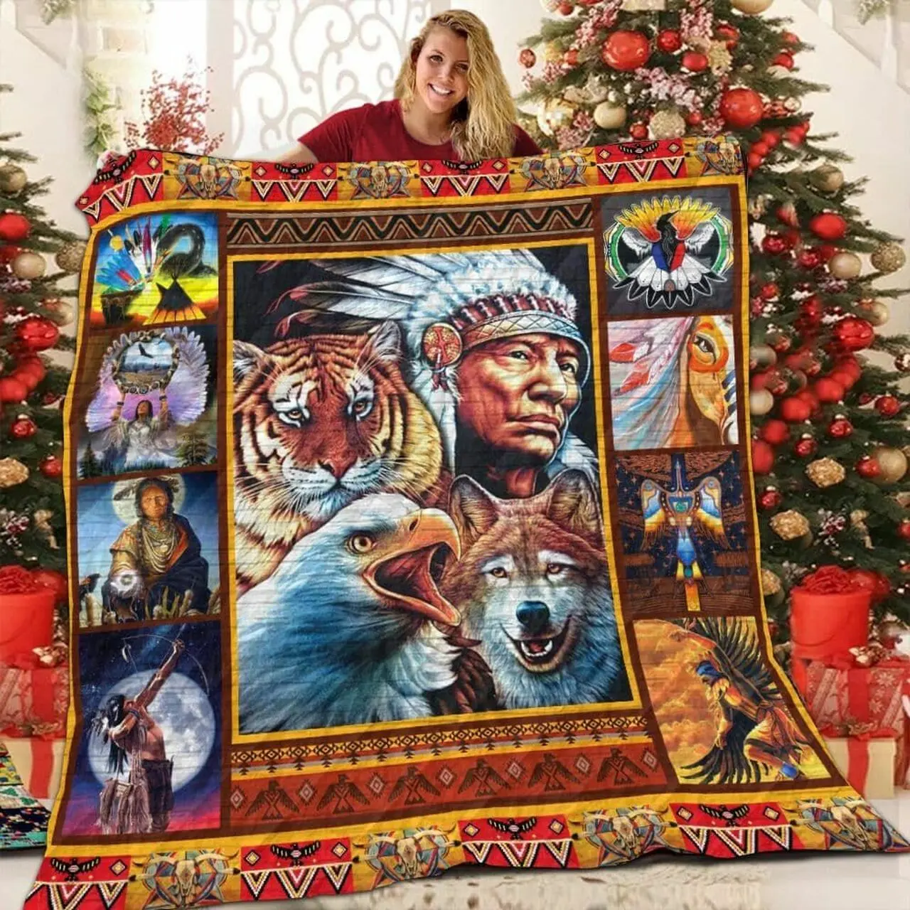 Native American Old World Quilt Yex and Home Decor