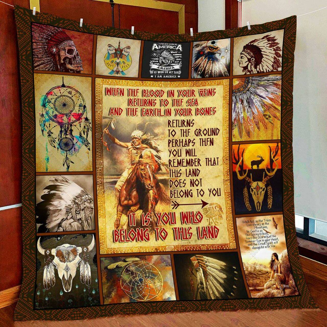 Native American Quilt Blanket Qnk89 and Home Decor