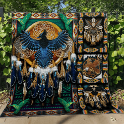 Native Bird Sun V1 QE 3D Customized Quilt and Home Decor