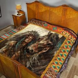Native Girl 3D Customized Quilt and Home Decor