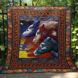 Native Horses Quilt Blanket No96  Quilt and Home Decor