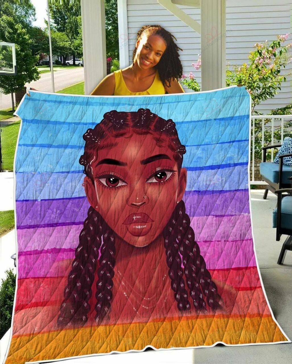 Natural Hair Goals Art TH2309344CL Quilt Blanket and Home Decor