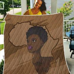 Natural Hair Styling Art TH2309348CL Quilt Blanket and Home Decor