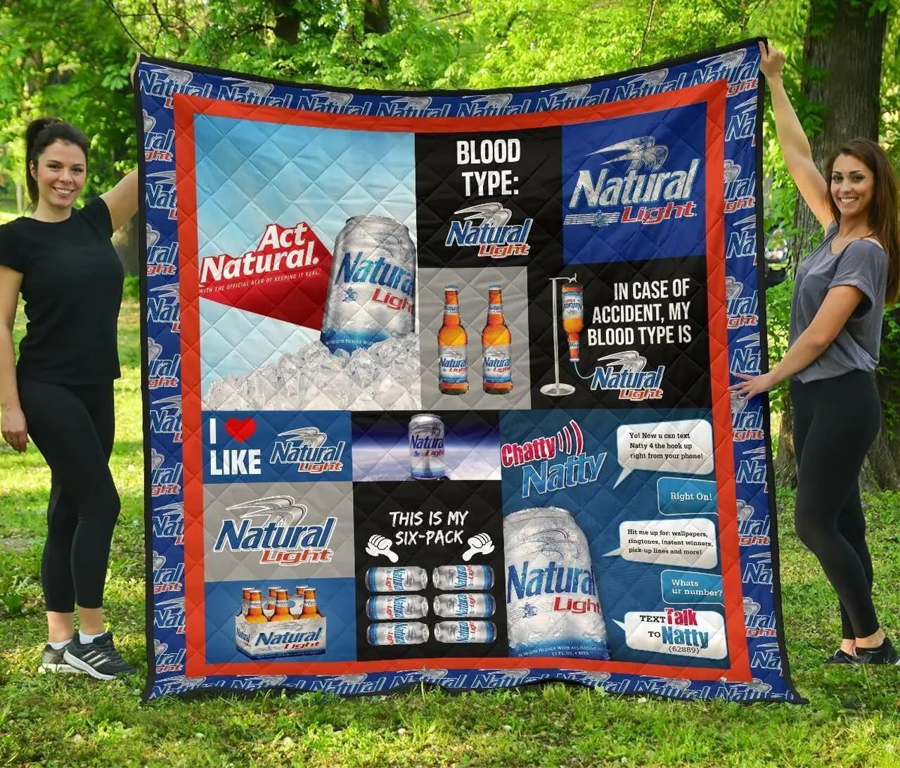 Natural Light Funny Gift For Beer Lover Quilt and Home Decor