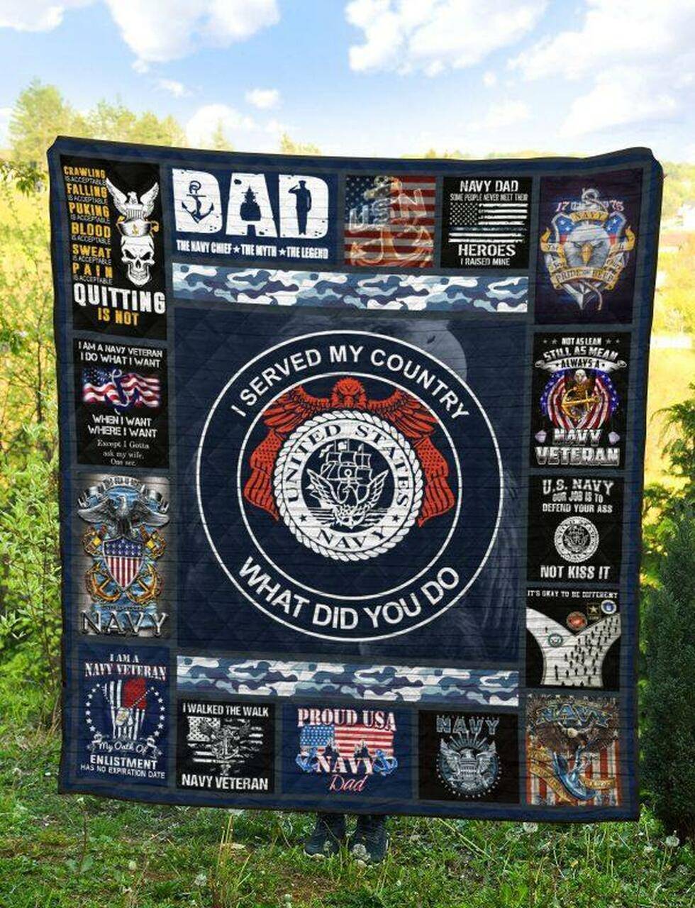 Navy America Quilt Blanket Quilt and Home Decor