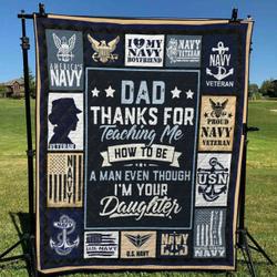 Navy Bi 3D Personalized Customized Quilt Blanket 436 and Home Decor
