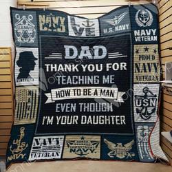 Navy Dad Quilt Blanket Dhc1102276Td and Home Decor