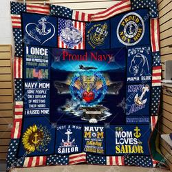 Navy Mom Blanket Htt-Qvk00037  Quilt and Home Decor