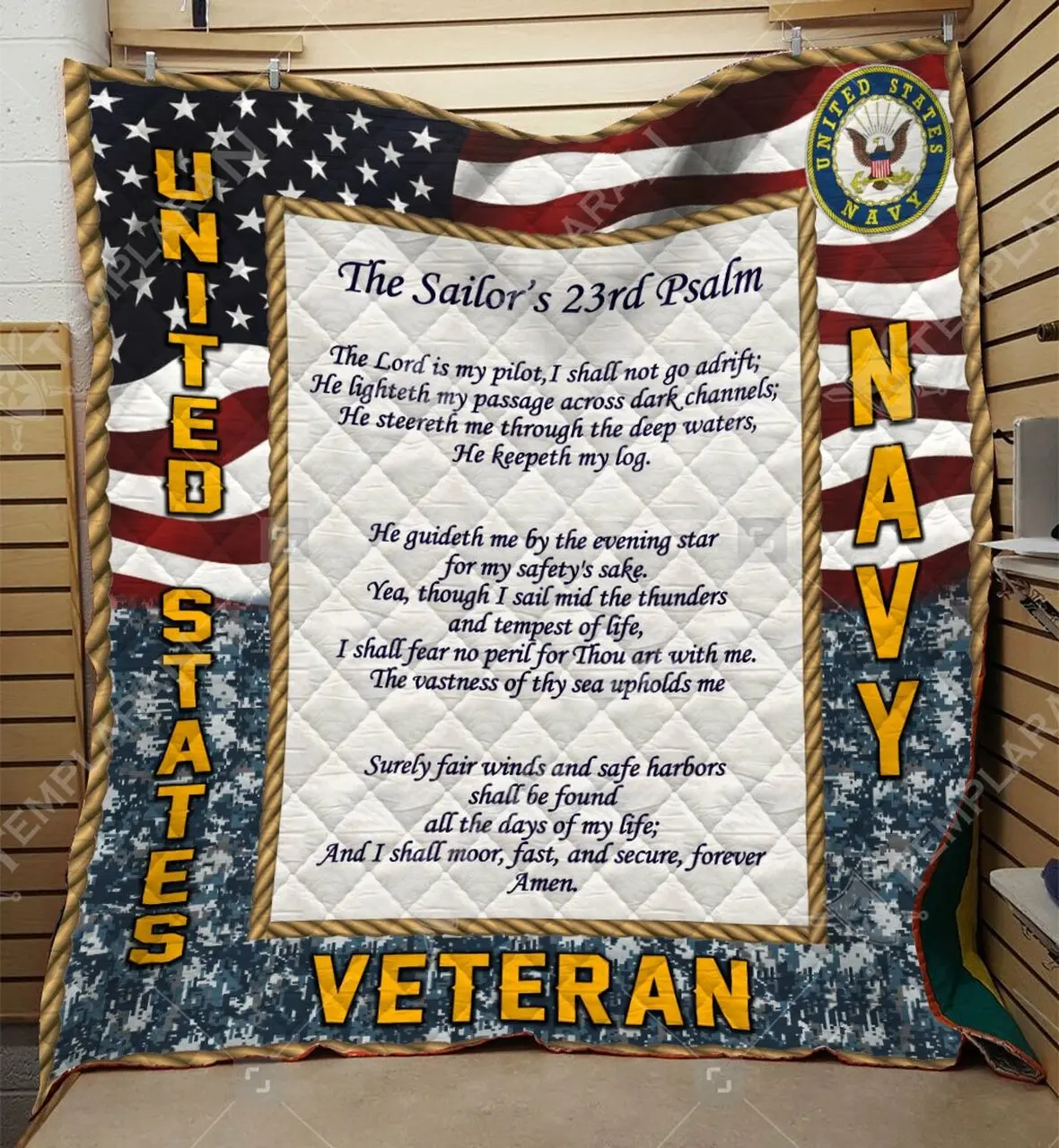 Navy Veteran Blanket Htt-Qct00015 Quilt and Home Decor