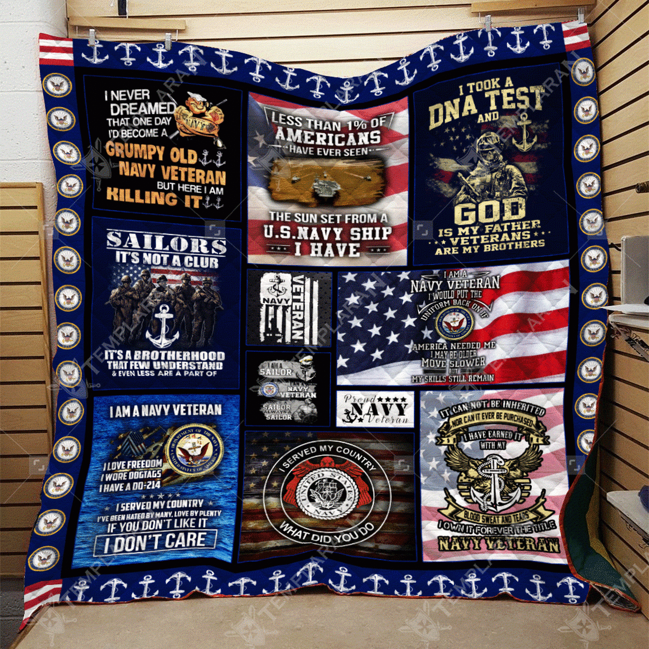 Navy Veteran Blanket  Htt-qhn00031  Quilt and Home Decor