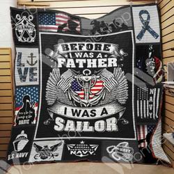 Navy Veteran Dad Quilt Blanket Dhc01021239Td and Home Decor