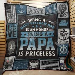 Navy Veteran Dad Quilt Blanket Dhc1102292Td and Home Decor
