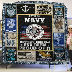 Navy Veteran Na 3D Personalized Customized Quilt Blanket 520 and Home Decor