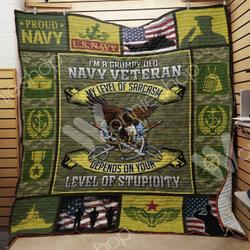 Navy Veteran Quilt Blanket Dhc1002999Td and Home Decor