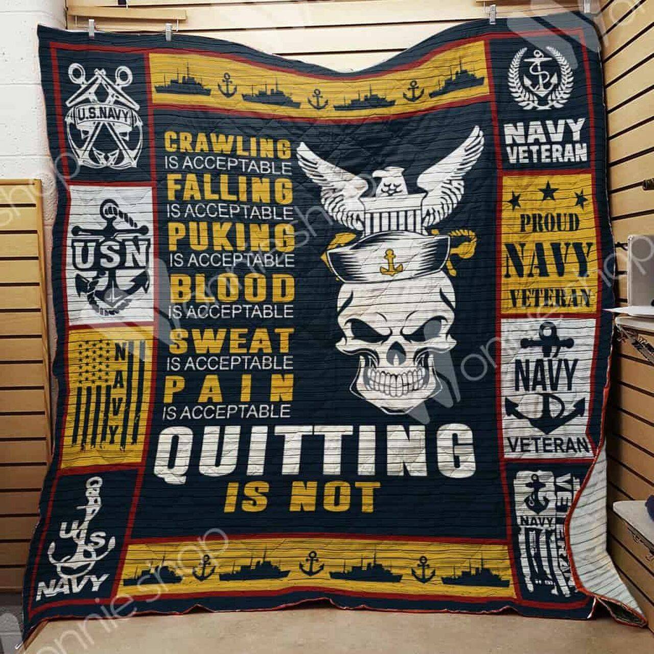 Navy Veteran Quilt Blanket Dhc1102354Td and Home Decor
