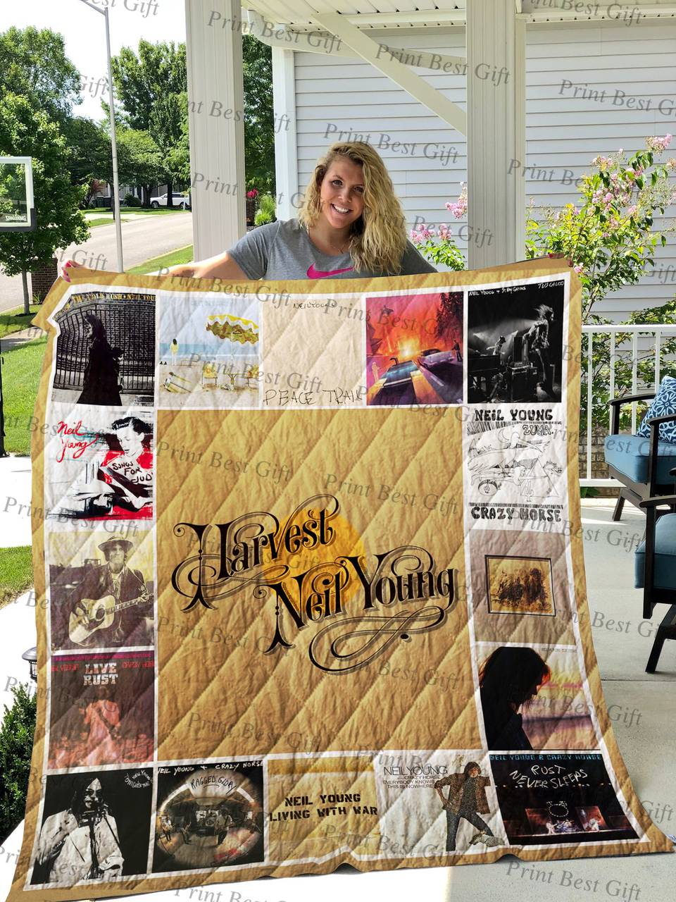 Neil Young Poster Quilt and Home Decor