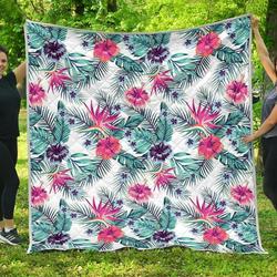Neon Hibiscus Tropical Cl17100389Mdq Quilt Blanket and Home Decor