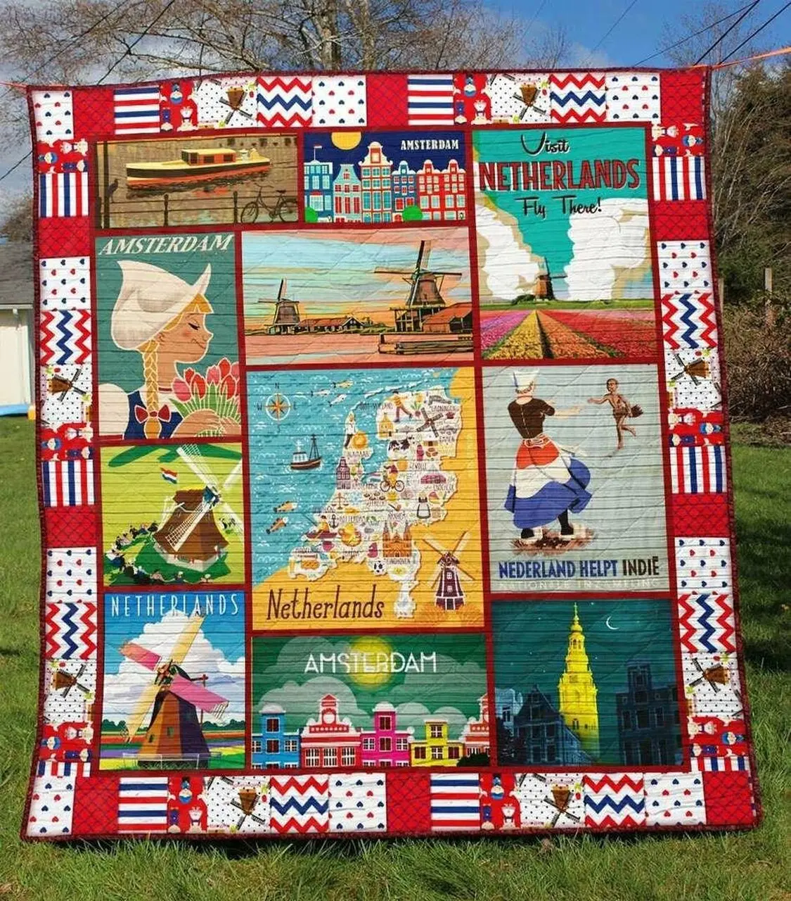 Netherlands Tu030703A Quilt Blanket and Home Decor