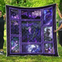 Neutral Evil Purple Dragon Purple Black Quilt Blanket Great Customized Blanket Gifts For Birthday Christmas Thanksgiving and Home Decor