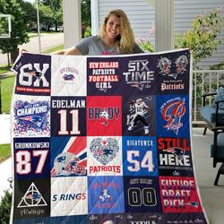 New England Patriots Tshirt Quilt Blanket and Home Decor