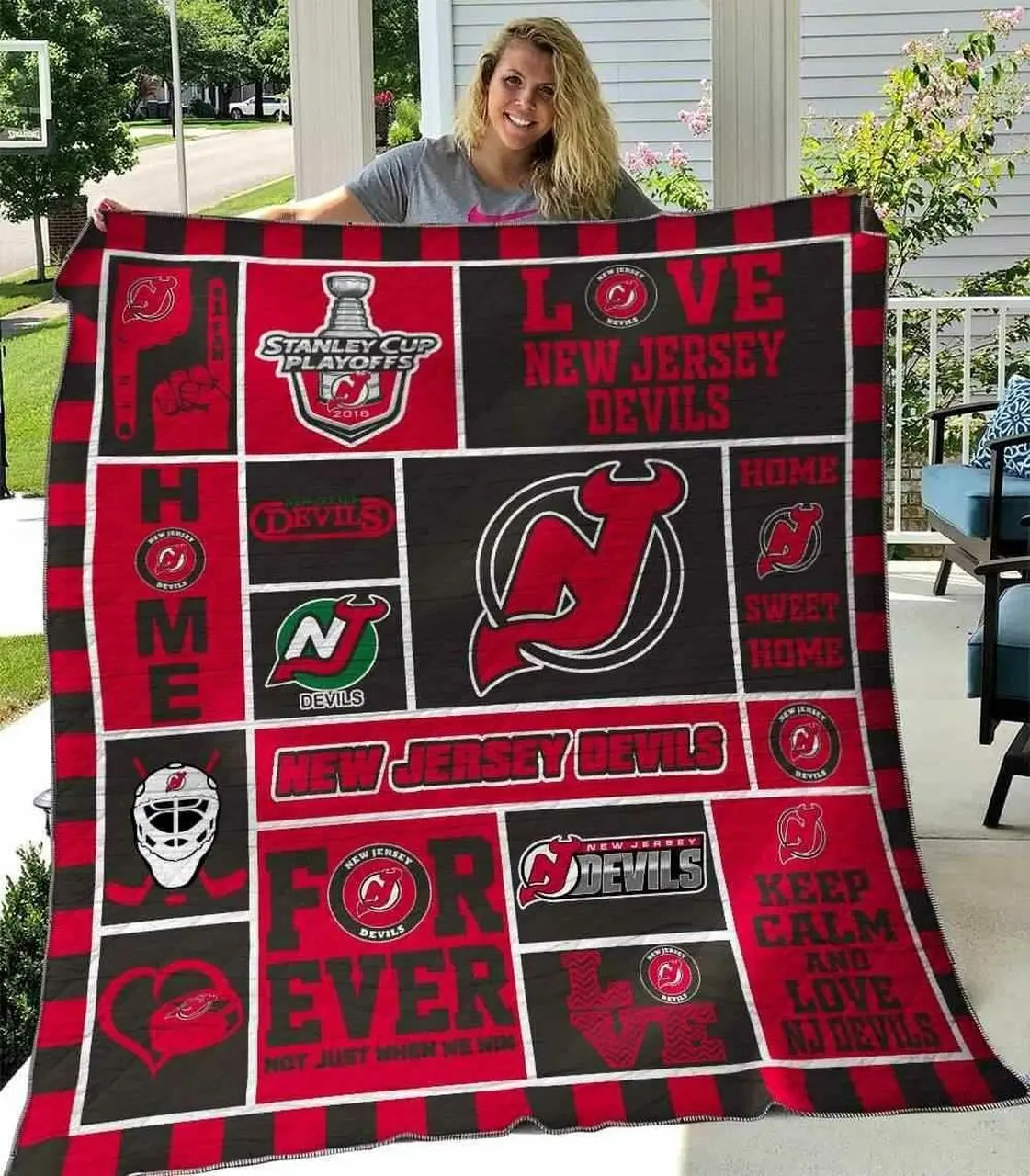 New Jersey Devils Blanket Th0107 Quilt and Home Decor