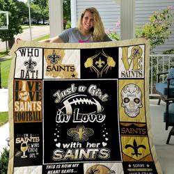 New Orleans Saints Girls Quilt Blanket 02 and Home Decor