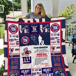 New York Giants - To My Daughter - Love Dad Quilt and Home Decor