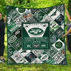 New York Jets Quilt Blanket Fan Made and Home Decor