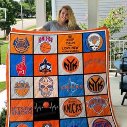 New York Knicks All Season Plus Size Quilt Blanket and Home Decor