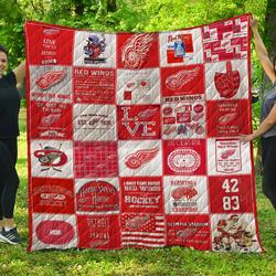 Nhl Detroit Red Wings Quilt Blanket and Home Decor