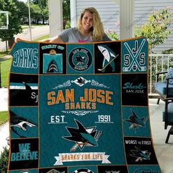 Nhl San Jose Sharks 17 Quilt Blanket and Home Decor