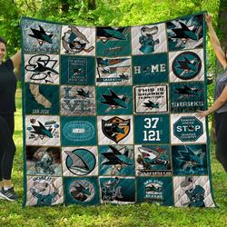 Nhl San Jose Sharks Quilt Blanket and Home Decor