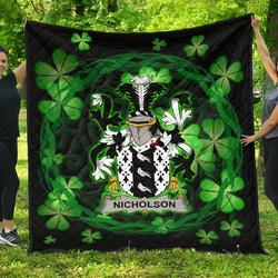 Nicholson Ireland Irish Celtic Shamrock Knot Circle JFJ10584 3D Customized Quilt 2707 and Home Decor