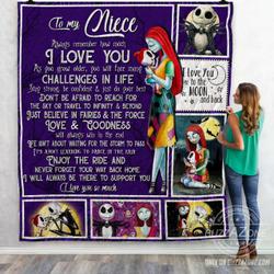 Niece I Will Always Be There To Support You Vv The Nightmare Before Christmas Quilt and Home Decor