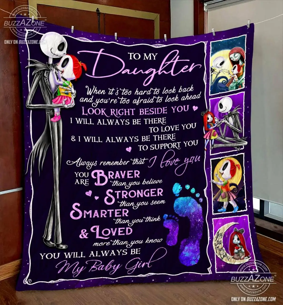 Nightmare Daughter Dad Beside You Love You Support You Quilt Gg and Home Decor