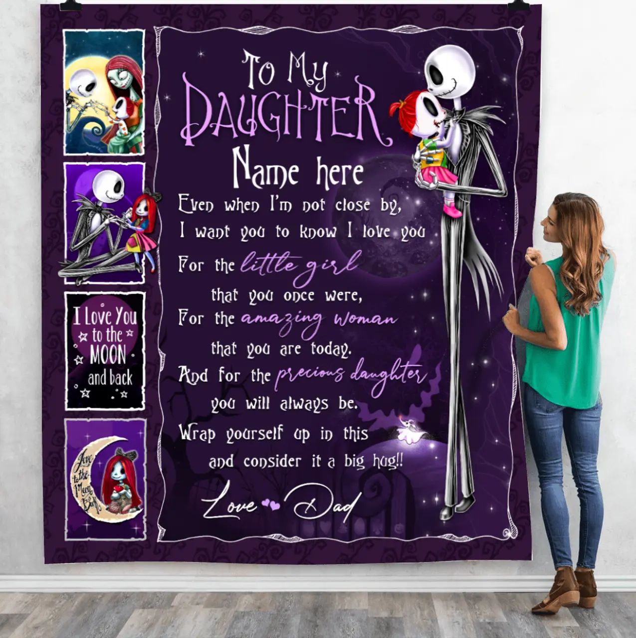 Nightmare Daughter Dad Wrap Yourself Consider It Big Hug Personalized Quilt Perfect Gift Idea Funny Custom Gift - Gg and Home Decor