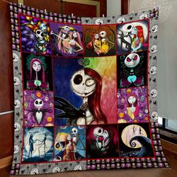 Nightmare Jack And Sally Halloween Quilt Gg and Home Decor