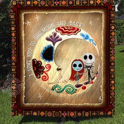 Nightmare Love To The Moon And Back Quilt V2 Gg and Home Decor