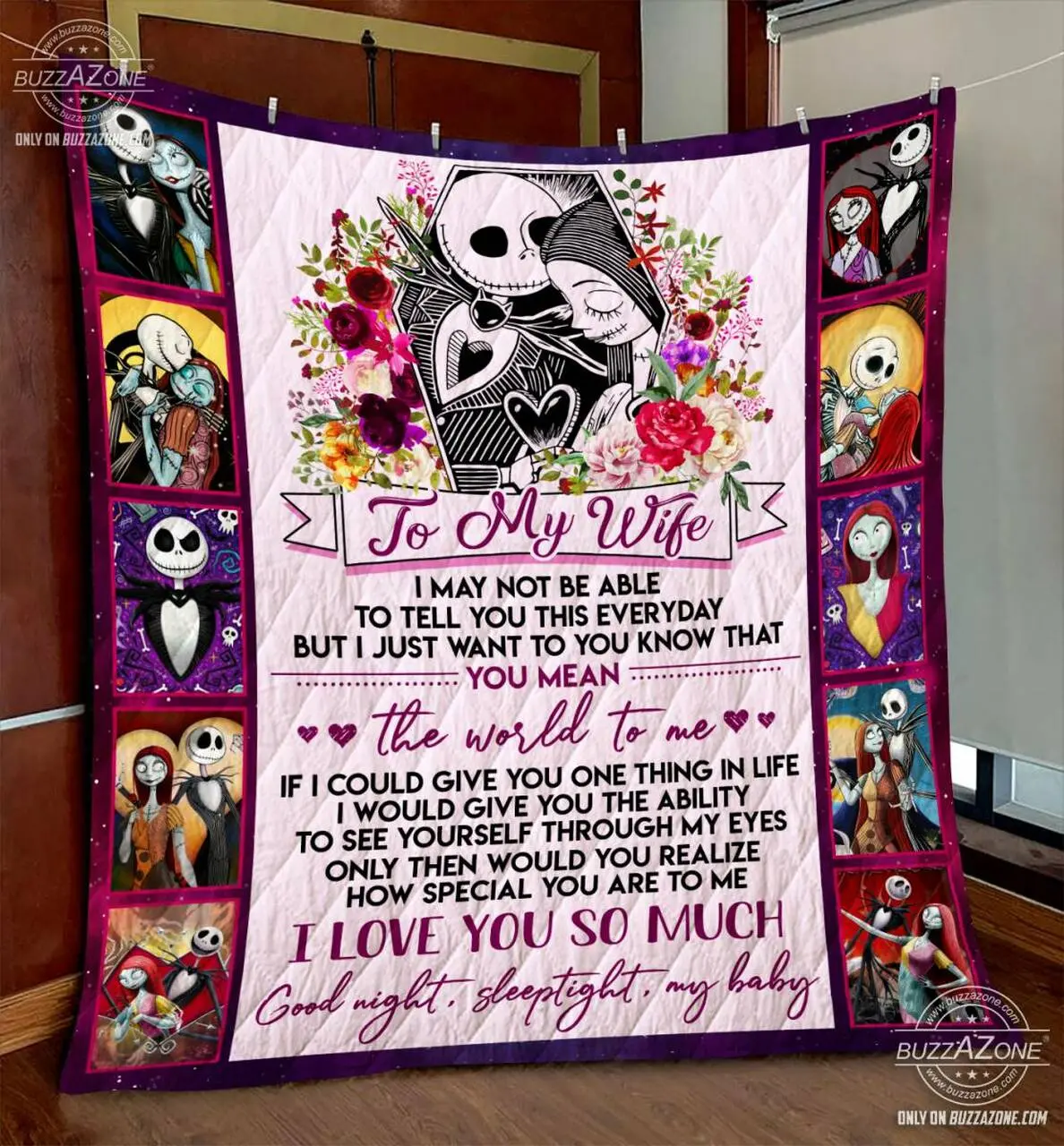 Nightmare Wife You Mean The World Quilt Gg and Home Decor
