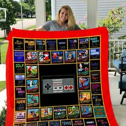 Nintendo V2 Quilt Blanket and Home Decor