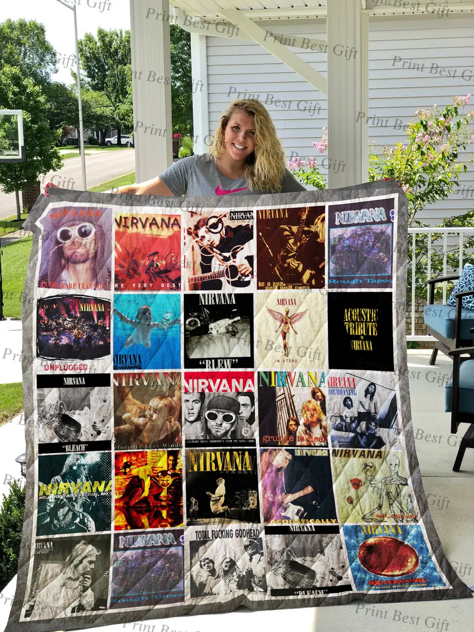 Nirvana Cover Poster Quilt 2 and Home Decor