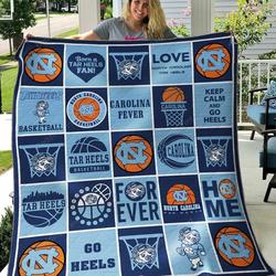 North Carolina Tar Heels Quilt Blanket Sleepy and Home Decor