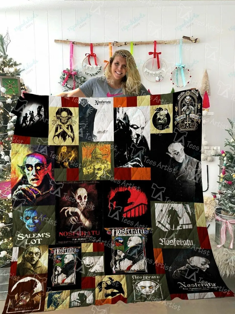 Nosferatu Quilt Blanket 02060 and Home Decor