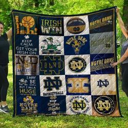 Notre Dame Fighting Irish Football Quilt Blanket and Home Decor
