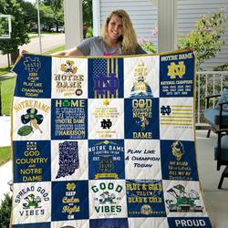 Notre Dame Fighting Irish Quilt Blanket 02 and Home Decor