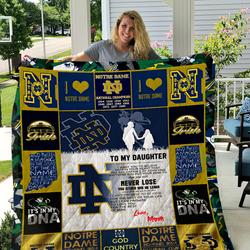Notre Dame Fighting Irish - To My Daughter - Love Mom Quilt and Home Decor