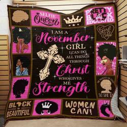 November Black Women JFJ10628 3D Customized Quilt 2707 and Home Decor