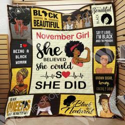 November Black Women Quilt Blanket Dhc01021102Td and Home Decor